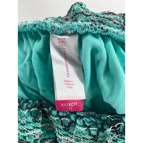 Xhilaration Blue Gray Chevron Striped Knit High Low Skirt Junior's Size XS (1) - Picture 4 of 4